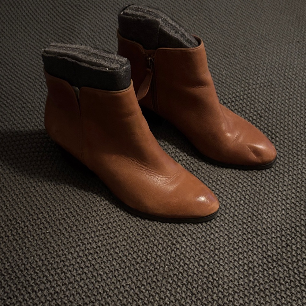 Franco Sarto Brown Leather Ankle Boots